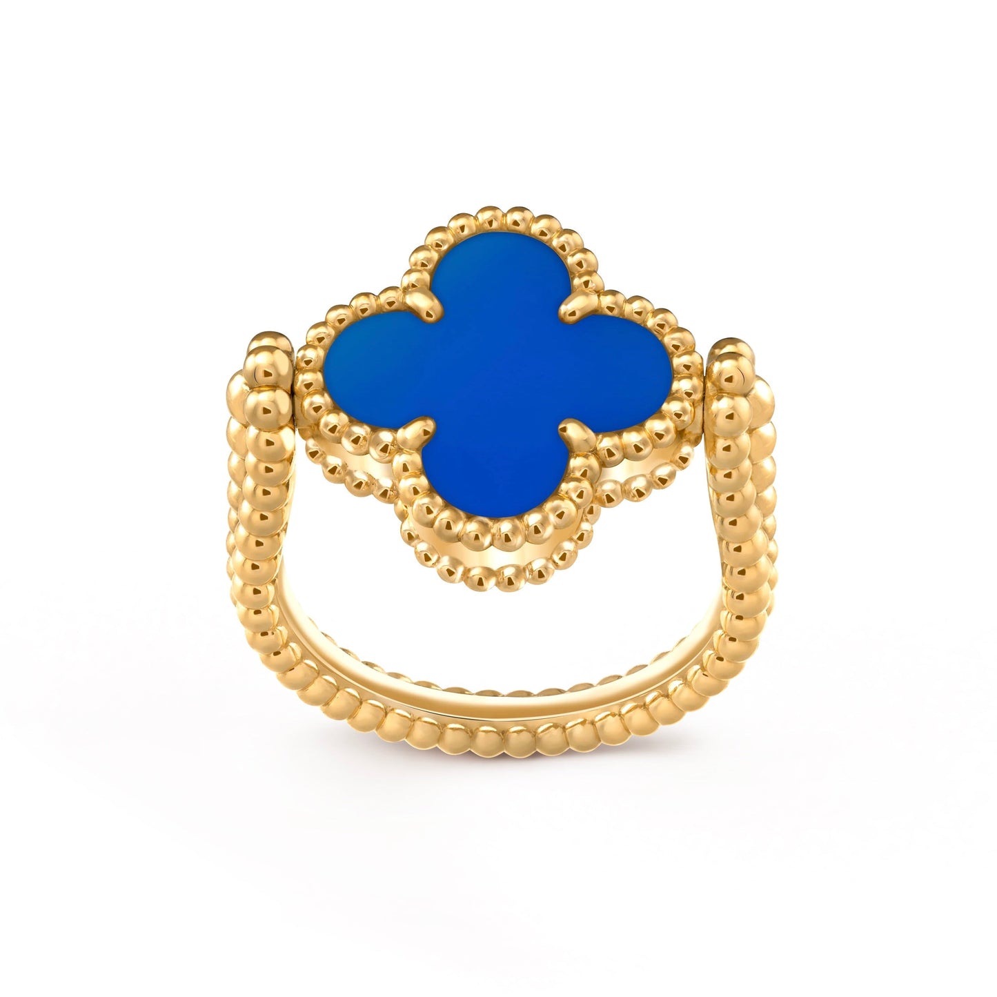 [Am jewelry]CLOVER RIVERSIBLE BLUE AGATE RING