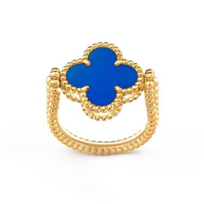 [Am jewelry]CLOVER RIVERSIBLE BLUE AGATE RING