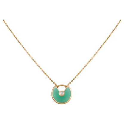 [Am jewelry]AMULETTE GOLD MALACHITE NECKLACE
