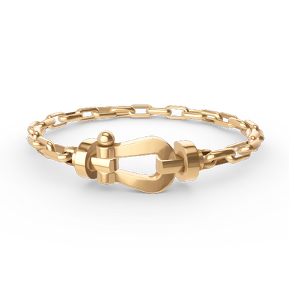 [Am jewelry]FORCE LARGE HORSESHOE CLASP  METAL BRACELET