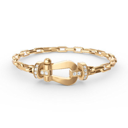 [Am jewelry]FORCE LARGE HORSESHOE CLASP  METAL BRACELET