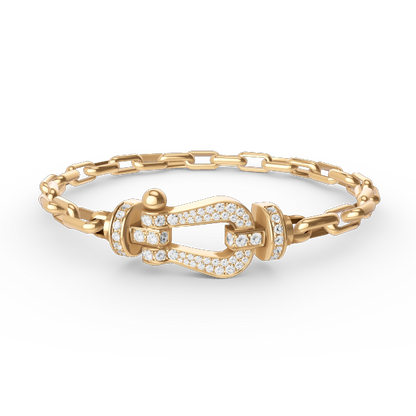 [Am jewelry]FORCE LARGE HORSESHOE CLASP  METAL BRACELET