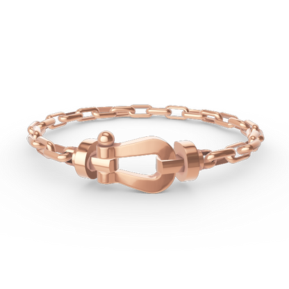 [Am jewelry]FORCE LARGE HORSESHOE CLASP  METAL BRACELET