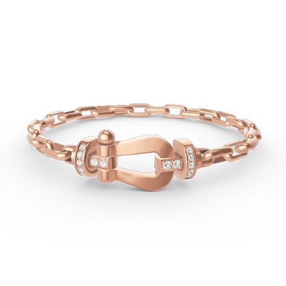 [Am jewelry]FORCE LARGE HORSESHOE CLASP  METAL BRACELET