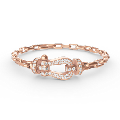 [Am jewelry]FORCE LARGE HORSESHOE CLASP  METAL BRACELET