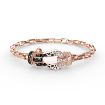 [Am jewelry]FORCE LARGE HORSESHOE CLASP  METAL BRACELET