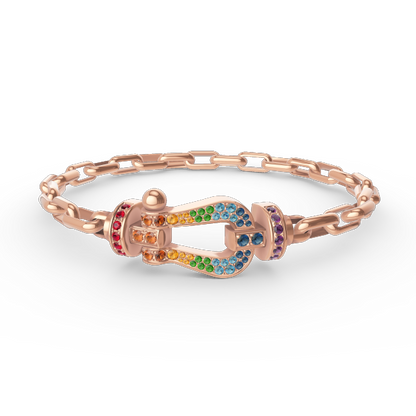 [Am jewelry]FORCE LARGE HORSESHOE CLASP  METAL BRACELET