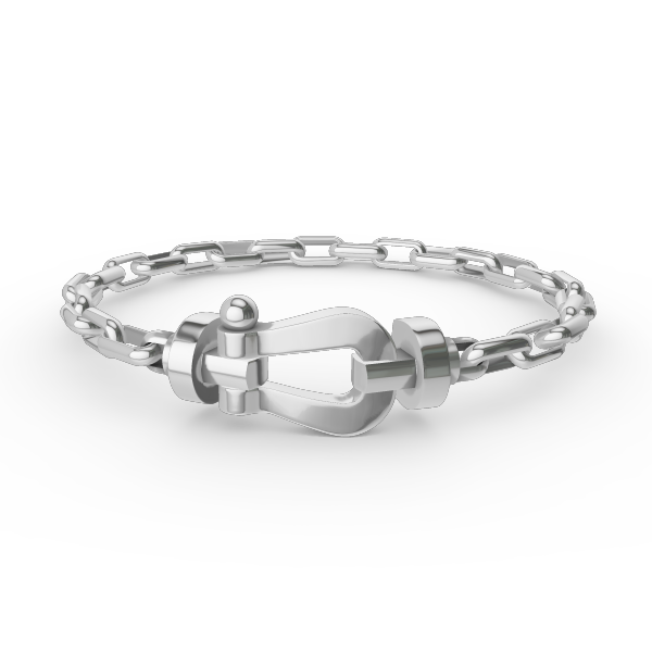 [Am jewelry]FORCE LARGE HORSESHOE CLASP  METAL BRACELET