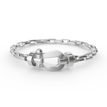[Am jewelry]FORCE LARGE HORSESHOE CLASP  METAL BRACELET