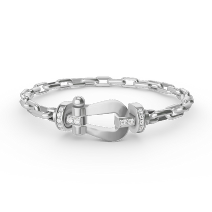 [Am jewelry]FORCE LARGE HORSESHOE CLASP  METAL BRACELET