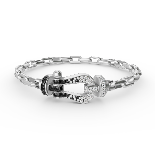 [Am jewelry]FORCE LARGE HORSESHOE CLASP  METAL BRACELET