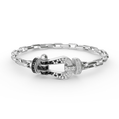 [Am jewelry]FORCE LARGE HORSESHOE CLASP  METAL BRACELET