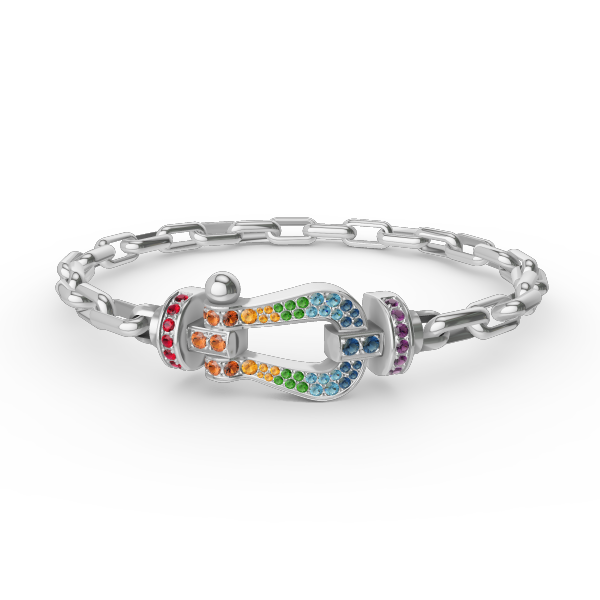 [Am jewelry]FORCE LARGE HORSESHOE CLASP  METAL BRACELET