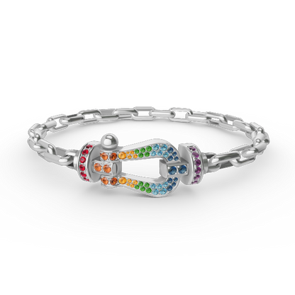 [Am jewelry]FORCE LARGE HORSESHOE CLASP  METAL BRACELET
