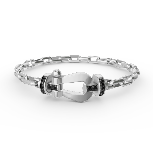 [Am jewelry]FORCE LARGE HORSESHOE CLASP  METAL BRACELET