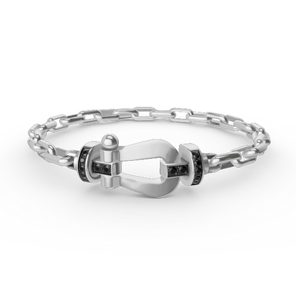 [Am jewelry]FORCE LARGE HORSESHOE CLASP  METAL BRACELET