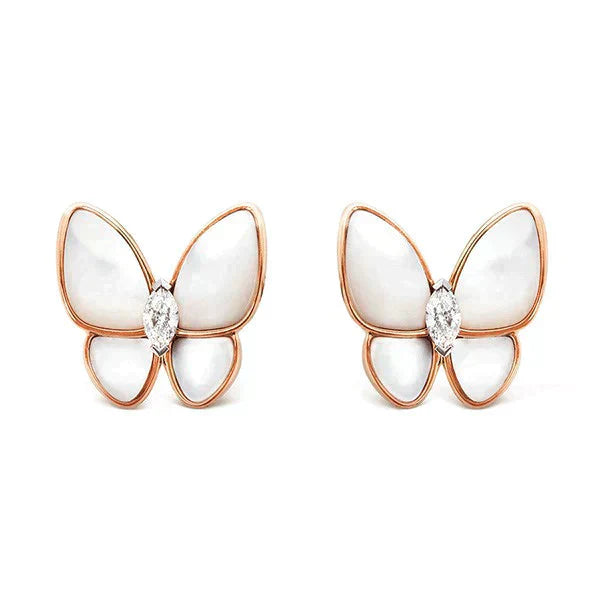 [Am jewelry]BUTTERFLY MOP DIAMOND EARRINGS