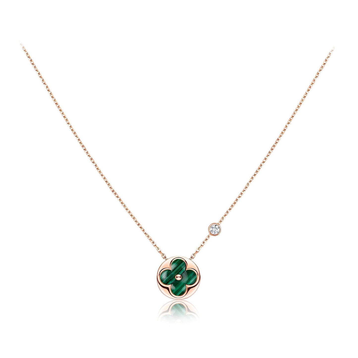 [Am jewelry]SUN PEDANT PINK GOLD 1 DIAMOND NECKLACE