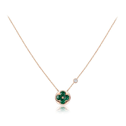 [Am jewelry]SUN PEDANT PINK GOLD 1 DIAMOND NECKLACE