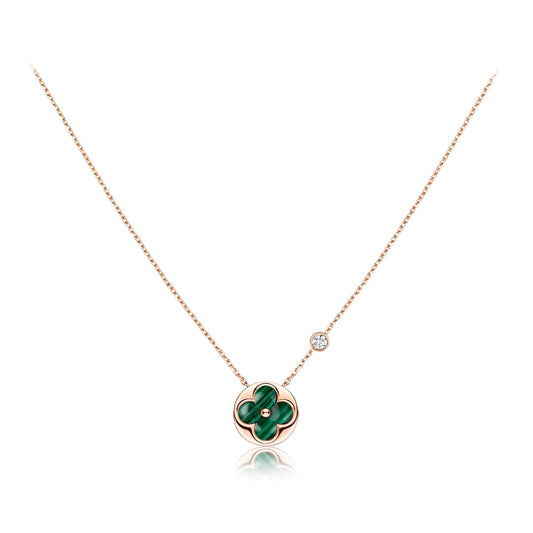 [Am jewelry]SUN PEDANT PINK GOLD 1 DIAMOND NECKLACE
