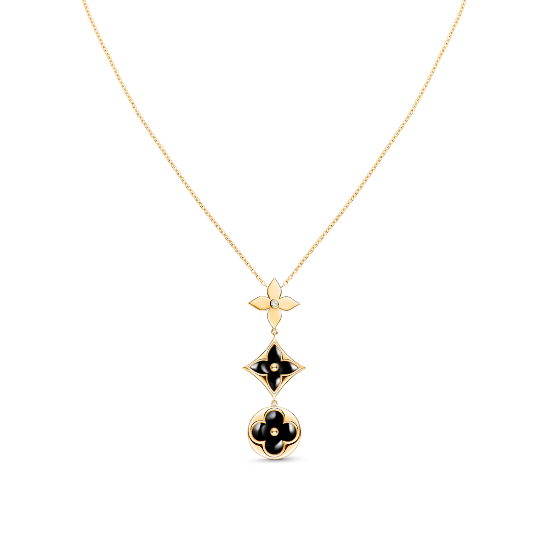 [Am jewelry]STAR AND SUN ONYX PINK GOLD NECKLACE