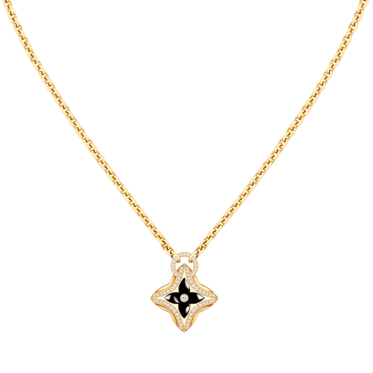 [Am jewelry]STAR PEDANT PINK GOLD DIAMOND NECKLACE