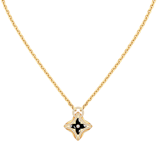 [Am jewelry]STAR PEDANT PINK GOLD DIAMOND NECKLACE