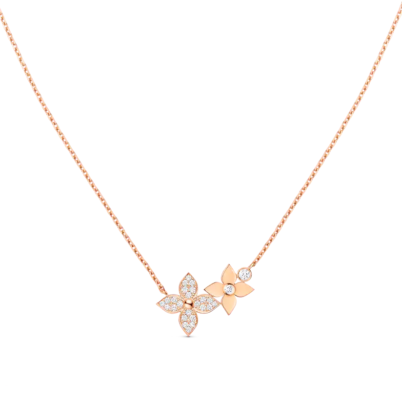 [Am jewelry]STAR BLOSSOM NECKLACE PINK GOLD DIAMONDS