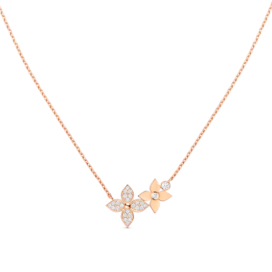 [Am jewelry]STAR BLOSSOM NECKLACE PINK GOLD DIAMONDS