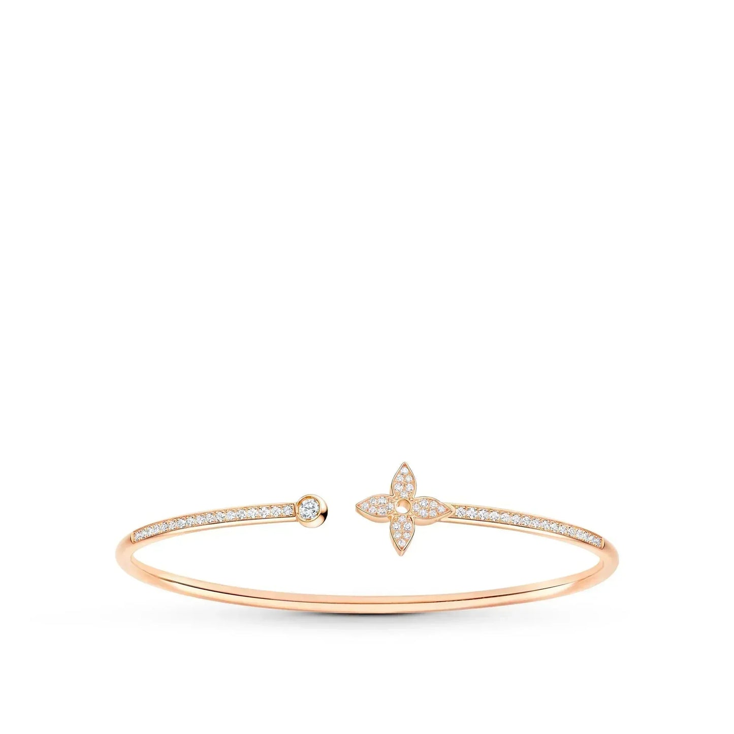 [Am jewelry]IDYLLE PINK GOLD OPEN BRACELET DIAMOND PAVED