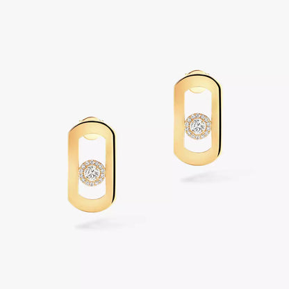 [Am Jewelry]So Move Diamond Earrings in Yellow Gold
