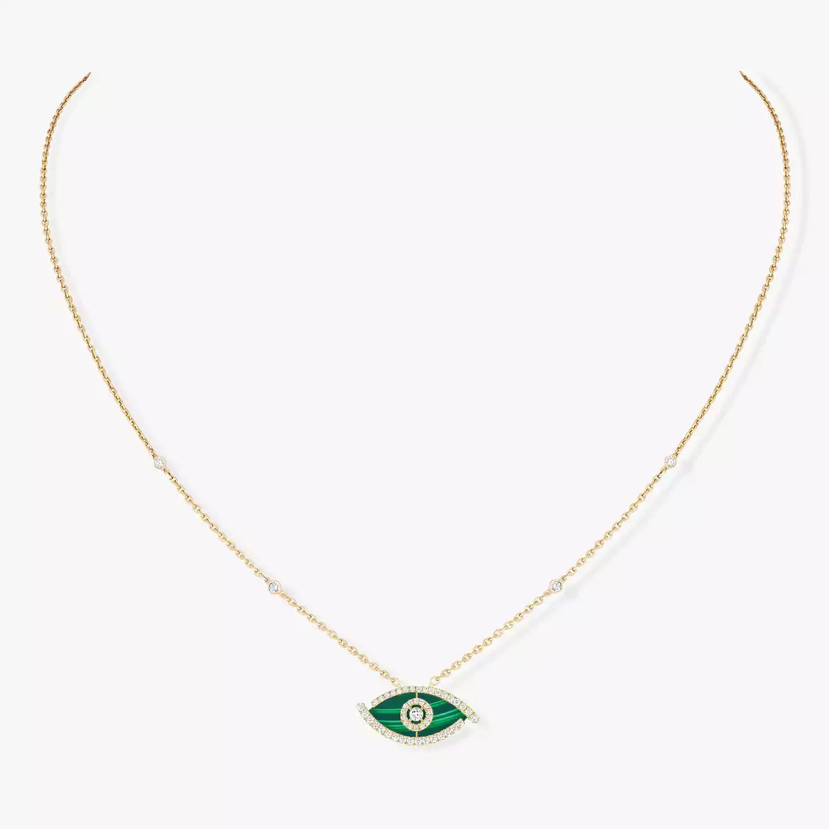 [Am Jewelry]Lucky Eye Diamond Necklace in Rose Gold and Turquoise
