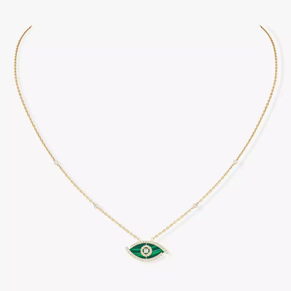 [Am Jewelry]Lucky Eye Diamond Necklace in Rose Gold and Turquoise