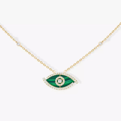 [Am Jewelry]Lucky Eye Diamond Necklace in Rose Gold and Turquoise