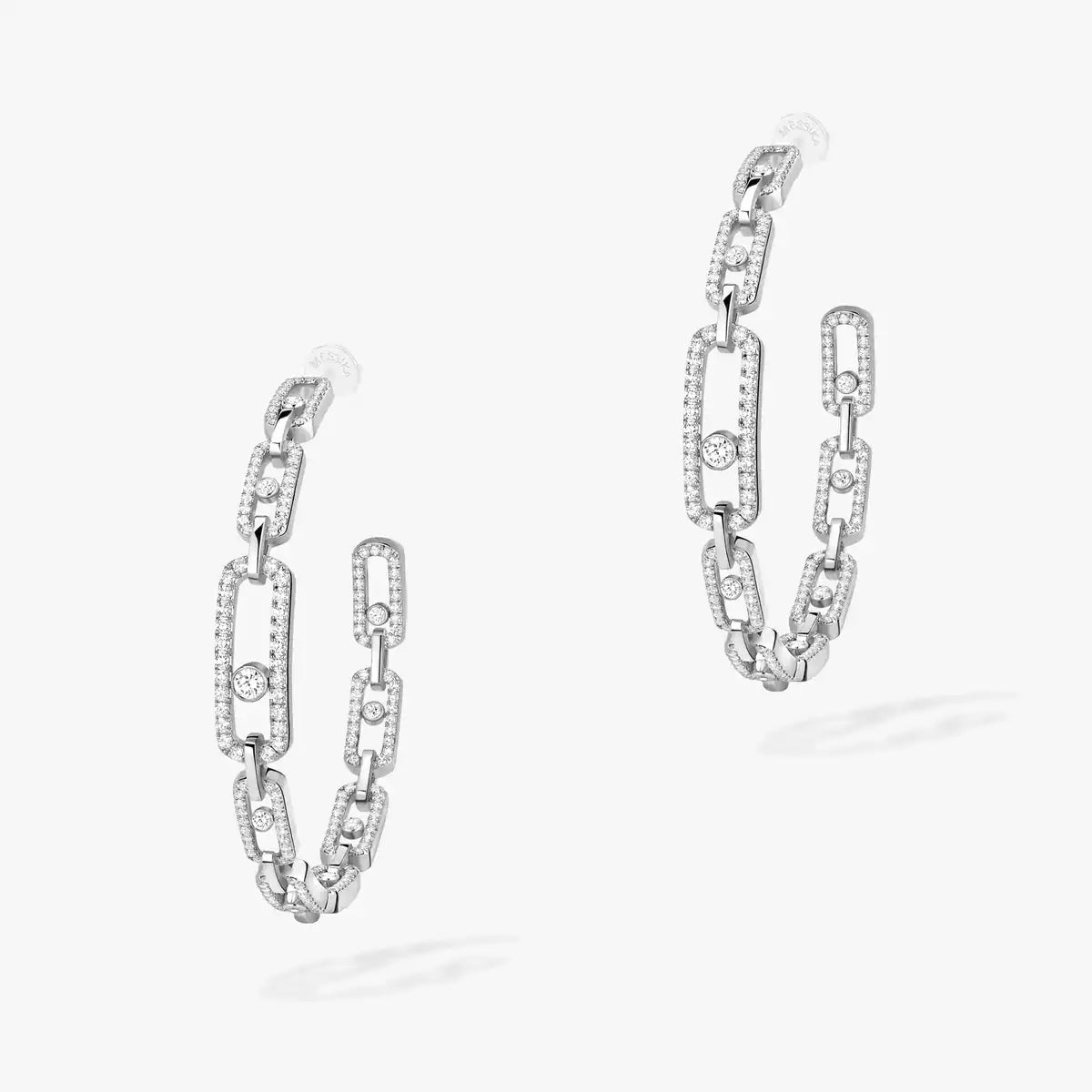 [Am Jewelry]Move Link Diamond Hoop Earrings