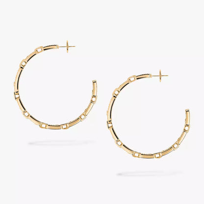 [Am Jewelry]Move Link Diamond Hoop Earrings