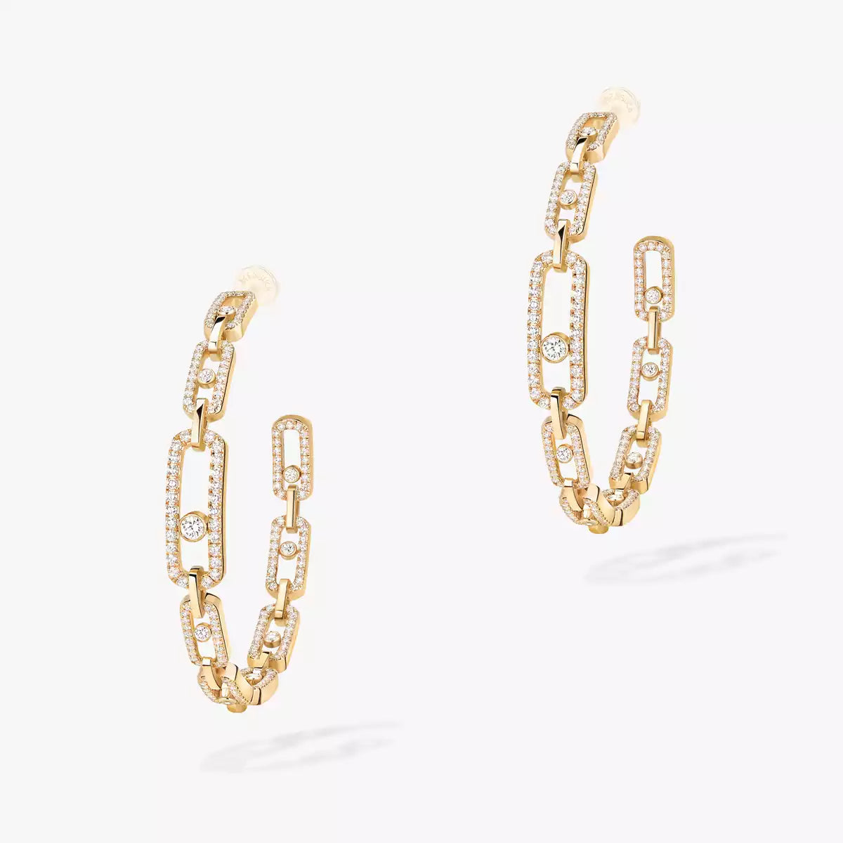 [Am Jewelry]Move Link Diamond Hoop Earrings
