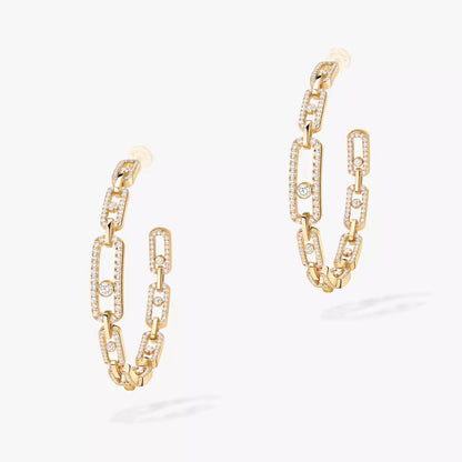 [Am Jewelry]Move Link Diamond Hoop Earrings