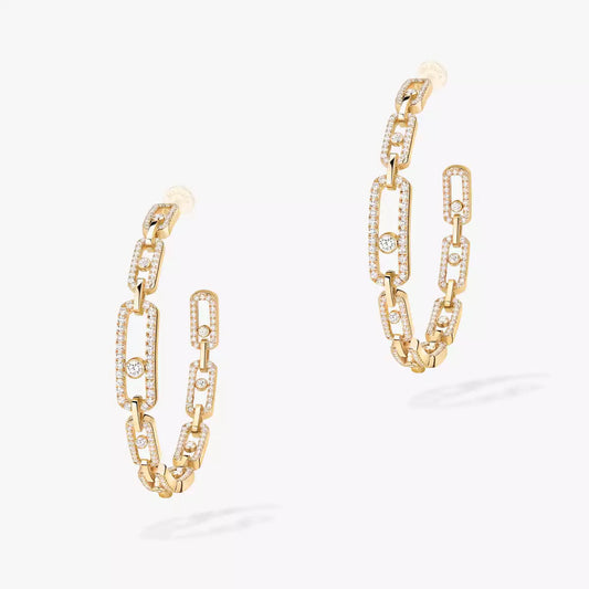 [Am Jewelry]Move Link Diamond Hoop Earrings