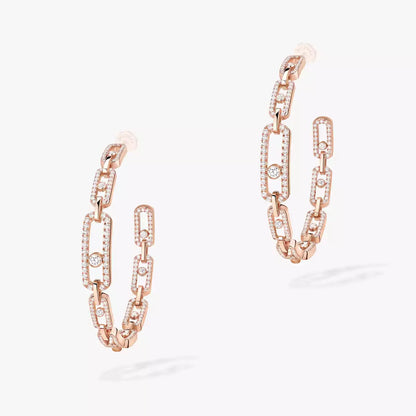 [Am Jewelry]Move Link Diamond Hoop Earrings