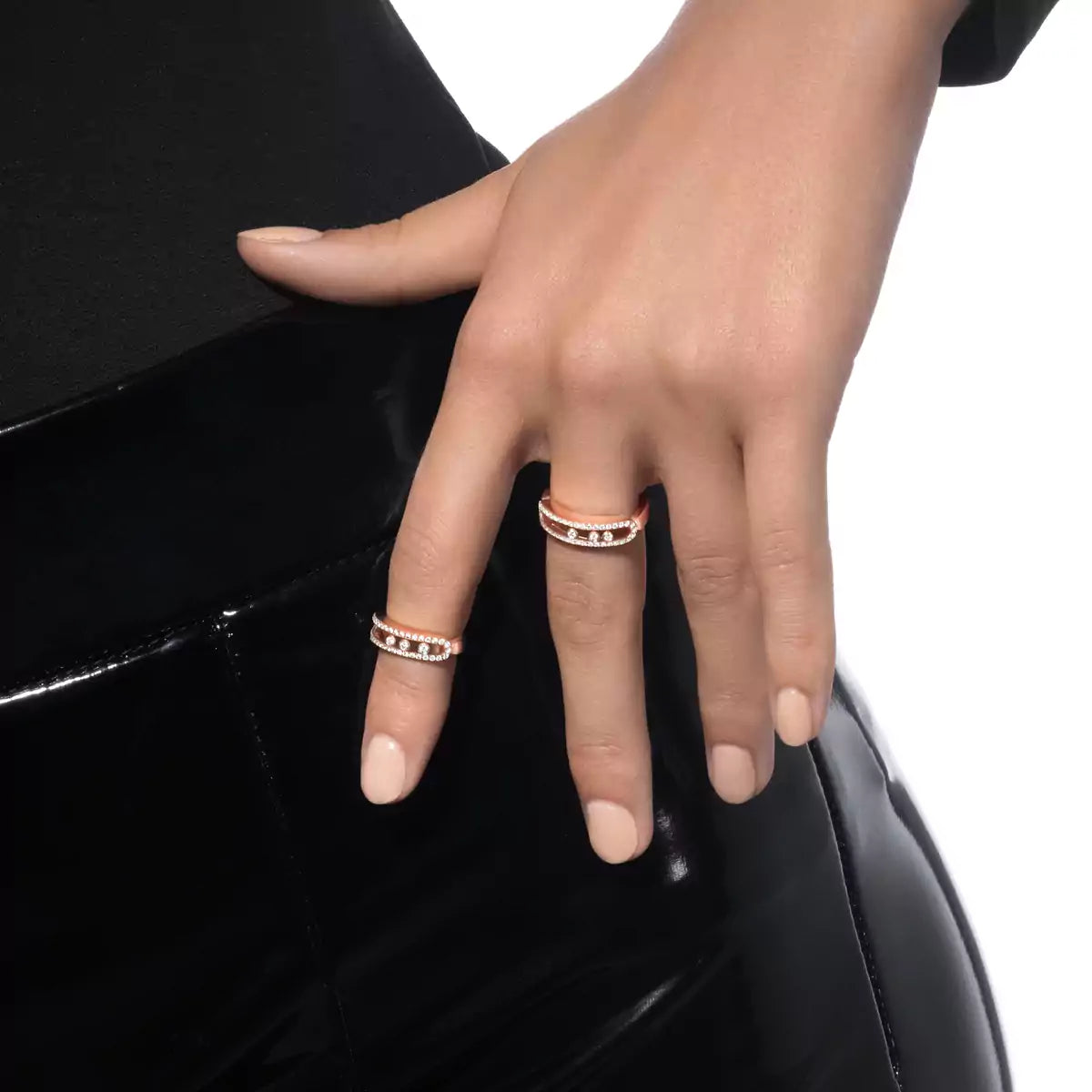 [Am Jewelry] Baby Move Gold Diamond Pave_ Ring