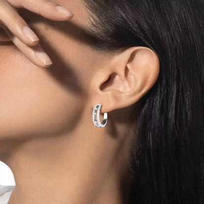 [Am Jewelry]Diamond Pave_ Hoop Earrings Move