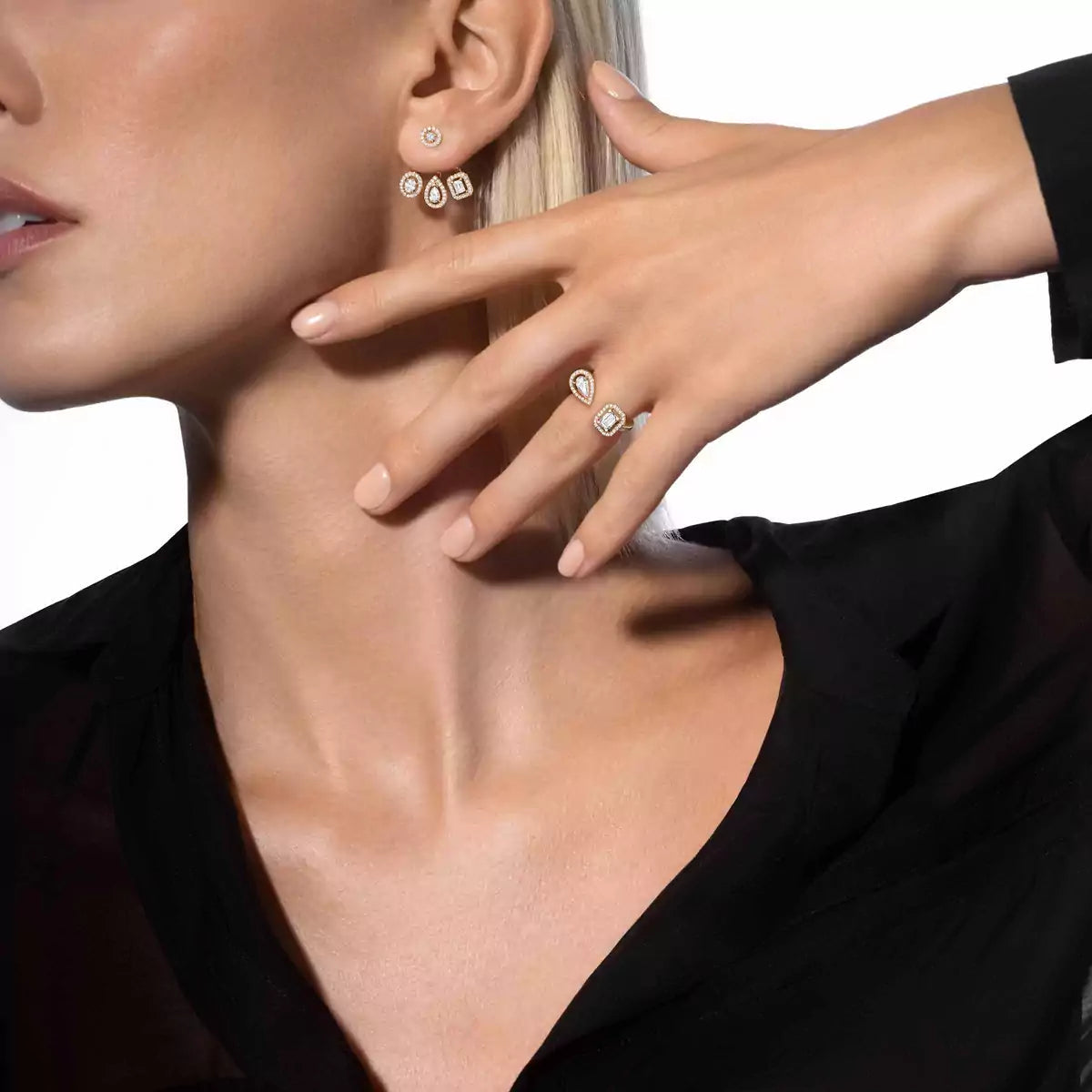 [Am Jewelry] My Twin Trio  Diamond Earrings
