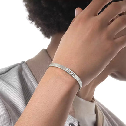 [Am Jewelry]Move Noa Ciselé half pavé bangle