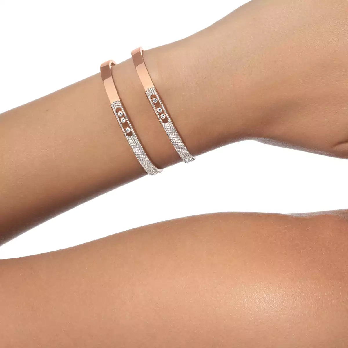 [Am Jewelry]Move Noa Rose Gold Pavé Diamond Bangle Bracelet