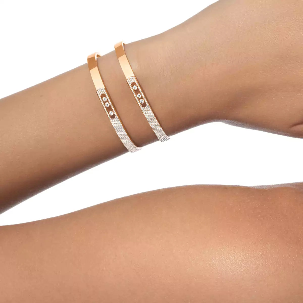[Am Jewelry]Move Noa Rose Gold Pavé Diamond Bangle Bracelet