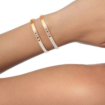 [Am Jewelry]Move Noa Rose Gold Pavé Diamond Bangle Bracelet