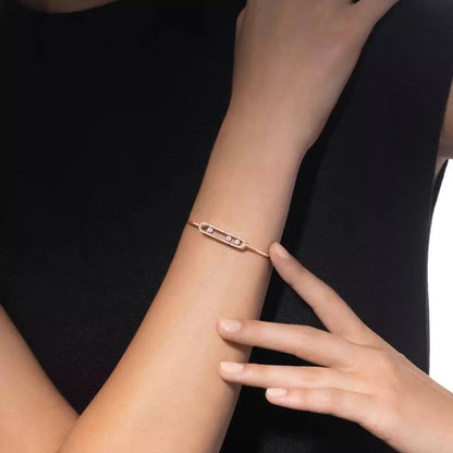 [Am Jewelry]Move Pavé Diamond Bangle Bracelet M