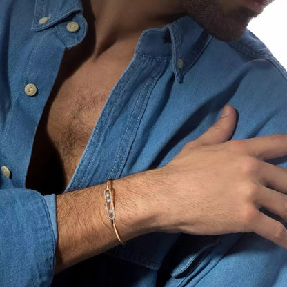 [Am Jewelry]Move Pavé Diamond Bangle Bracelet M