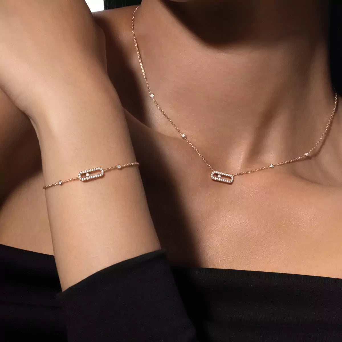 [Am Jewelry]Diamond Necklace Move Uno